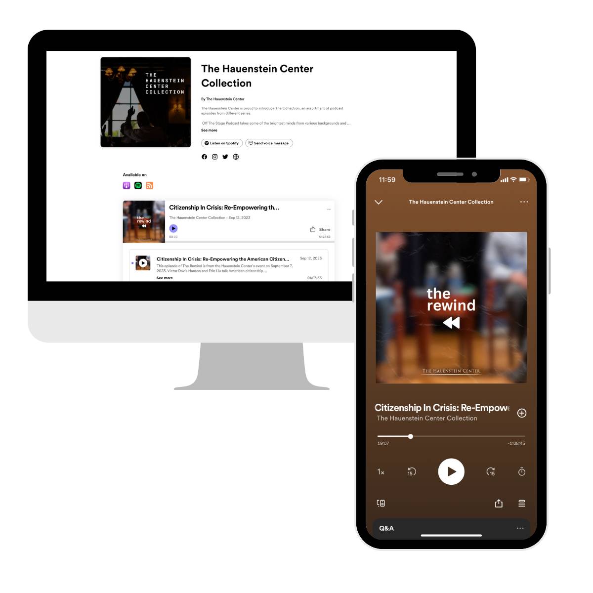 podcast episode and on the computer